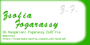 zsofia fogarassy business card